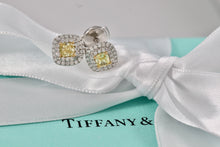 Load image into Gallery viewer, Tiffany &amp; Co. 18Kt. White Gold Platinum Soleste Cushion Cut Diamond Earrings
