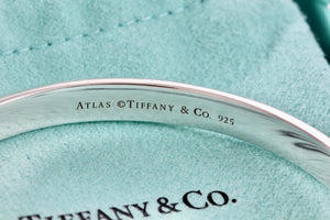 Tiffany & Co. Atlas Sterling Silver Roman Numeral Bangle Small Bracelet