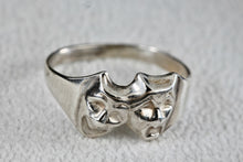 Load image into Gallery viewer, Sterling Silver Happy-Tragedy Two-Faced Masks Band Ring Size 7
