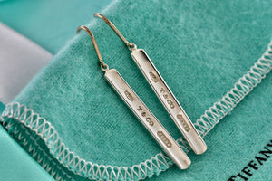 Tiffany & Co. 1837 Silver Dangle Bar Hook Earrings