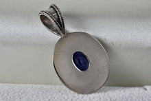 Load image into Gallery viewer, Sterling Silver Circle Twist Wrap Oval Purple Amethyst Stone Hand Made Pendant
