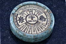 Load image into Gallery viewer, Round Circle Green Granite Paperweight &quot;40 year&quot; 1996 - 2035 Naval Calendar
