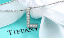 Load image into Gallery viewer, Tiffany &amp; Co. Platinum Diamond Letter &quot;L&quot; Necklace
