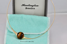 Load image into Gallery viewer, Tiffany &amp; Co. Elsa Peretti 18K Gold Tiger Eye Ball Choker Necklace RARE
