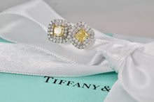 Load image into Gallery viewer, Tiffany &amp; Co. 18Kt. White Gold Platinum Soleste Cushion Cut Diamond Earrings
