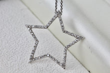 Load image into Gallery viewer, Sterling Silver Star CZ Diamond Pendant 18&quot; Necklace
