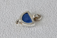 Load image into Gallery viewer, Sterling Silver Blue Lapis Small Half Circle Pendant
