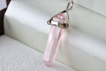 Load image into Gallery viewer, Sterling Silver Pink Rose Quartz Crystal Pendant
