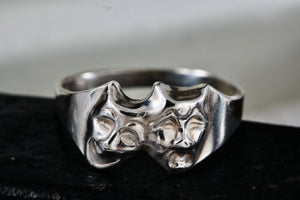 Sterling Silver Happy-Tragedy Two-Faced Masks Band Ring Size 7