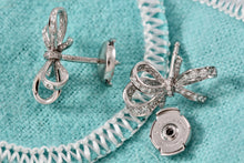 Load image into Gallery viewer, Tiffany &amp; Co. Platinum Diamond Ribbon Stud Earrings
