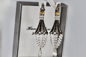 Sevan Bicakci 18Kt. Oxidized Gold Platinum Diamond Pearl Chandelier Drop Great Gatsby Earrings
