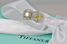 Load image into Gallery viewer, Tiffany &amp; Co. 18Kt. White Gold Platinum Soleste Cushion Cut Diamond Earrings
