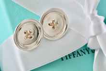 Load image into Gallery viewer, Tiffany &amp; Co. Vintage 14Kt. Gold &amp; Silver Button Clip-On Earrings
