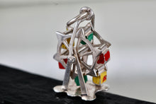 Load image into Gallery viewer, Vintage Sterling Silver Painted Enamel Ferris Wheel Charm Pendant
