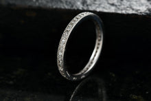 Load image into Gallery viewer, Sterling Silver Eternity Narrow CZ Diamonds Stacking Ring Size 7 Signed EJI
