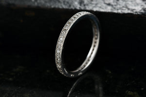 Sterling Silver Eternity Narrow CZ Diamonds Stacking Ring Size 7 Signed EJI