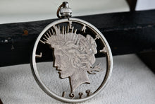 Load image into Gallery viewer, Silver Handmade 1922 American Morgan Dollar Detailed Carved Pendant
