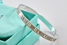 Load image into Gallery viewer, Tiffany &amp; Co. Atlas Sterling Silver Roman Numeral Bangle Small Bracelet
