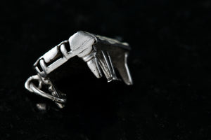 MEM Sterling Silver Black White Enamel Grand Piano Charm Pendant RARE