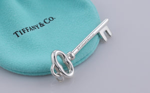 Tiffany & Co. Silver Skeleton Oval Key 2" Pendant