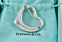 Load image into Gallery viewer, Tiffany &amp; Co. Elsa Peretti Silver Large 35mm Open Heart Brooch Pin
