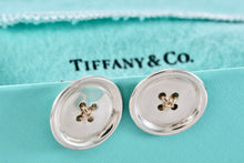 Load image into Gallery viewer, Tiffany &amp; Co. Vintage 14Kt. Gold &amp; Silver Button Clip-On Earrings
