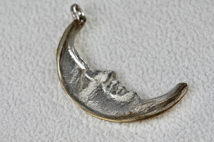 Sterling Silver Man In The Moon Charm Pendant