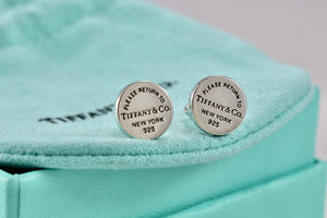 Return To Tiffany & Co. Silver Small Round Circle Mini Stud Earrings