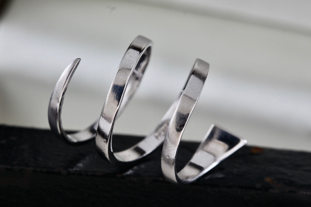 Sterling Silver Snake Band Wrap Ring Size 7