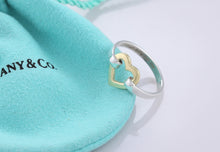 Load image into Gallery viewer, Tiffany &amp; Co. 18K Gold &amp; Silver Heart Ring
