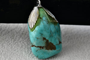 Large Chunky Turquoise Rock 1" Stone Pendant