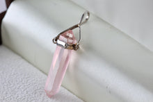 Load image into Gallery viewer, Sterling Silver Pink Rose Quartz Crystal Pendant
