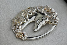 Load image into Gallery viewer, Gorham Sterling Silver Unicorn Floral Design Pendant
