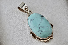 Load image into Gallery viewer, Sterling Silver Large Handmade Oval Turquoise Pendant
