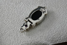 Load image into Gallery viewer, Sterling Silver Purple Amethyst Hinge Large Oval Abalone Shell Handmade Pendant
