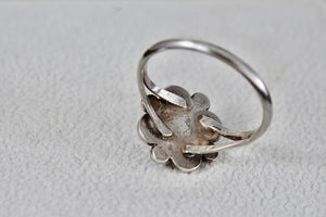Sterling Silver Small Vintage Oval Cut Blue Star Sapphire Handmade Ring Size 7.5
