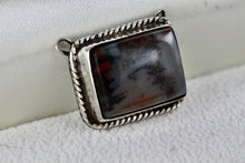 Load image into Gallery viewer, Sterling Silver Handmade Rectangle Multi Color Agate Stone Pendant
