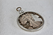 Load image into Gallery viewer, Handmade 1941 American Liberty Half Dollar Detailed Carved Pendant
