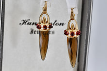 Load image into Gallery viewer, Stephen Webster 18Kt. Gold Smokey Topaz &amp; Garnet &quot;Russian Roulette&quot; Bullet Drop Earrings
