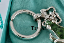 Load image into Gallery viewer, Tiffany &amp; Co. Nature Vintage Silver Green Black Enamel Frog Pendant Keychain
