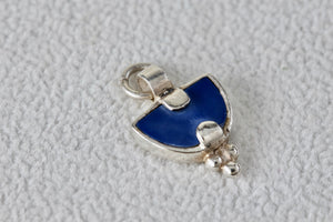 Sterling Silver Blue Lapis Small Half Circle Pendant