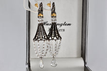 Load image into Gallery viewer, Sevan Bicakci 18Kt. Oxidized Gold Platinum Diamond Pearl Chandelier Drop Great Gatsby Earrings
