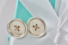 Load image into Gallery viewer, Tiffany &amp; Co. Vintage 14Kt. Gold &amp; Silver Button Clip-On Earrings
