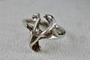 Sterling Silver Letter "Y" Signet Ring Size 6.5