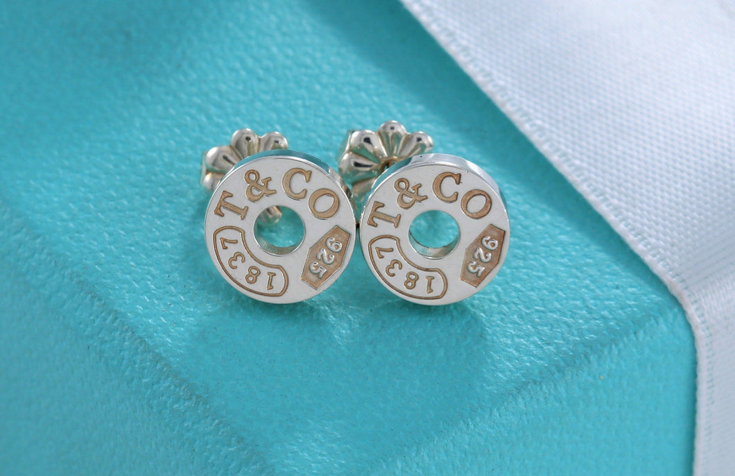 Tiffany & Co. 1837 Silver Circle Stud Earrings