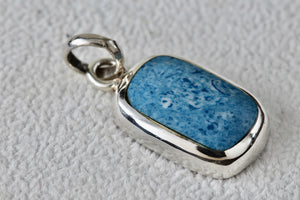 Sterling Silver Rectangle Light Blue Lapis Pendant