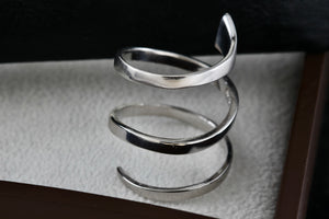 Sterling Silver Snake Band Wrap Ring Size 7