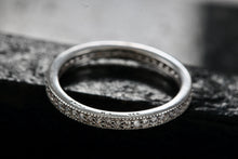 Load image into Gallery viewer, Sterling Silver Eternity Narrow CZ Diamonds Stacking Ring Size 7 Signed EJI
