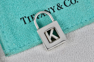 Tiffany & Co. Silver Letter "K" Padlock Pendant *Soldered Closed*