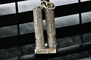 Sterling Silver Chicago Marina City Landmark Towers Building Charm Pendant